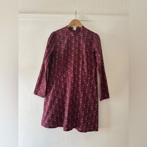 Long-Sleeve Maroon Dress
